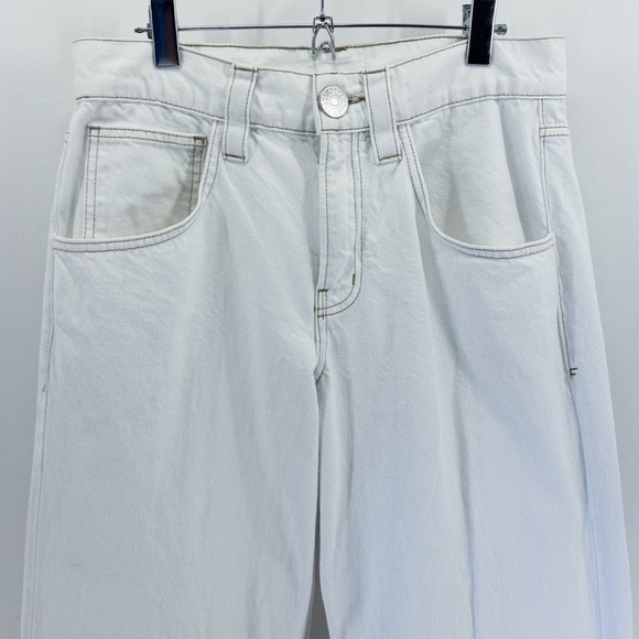 Frame Denim White High Rise Barrel Wide Leg Jeans Relaxed Fit Size 28 - Picture 4 of 6